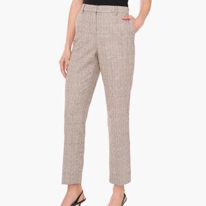 Nordstrom Halogen Plaid Straight Leg Pants, Size 8, Light Brown/Blue plaid